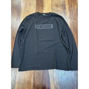 Gymshark Grid Spellout  Large Black Performance Cotton Tee Pullover Mens Large